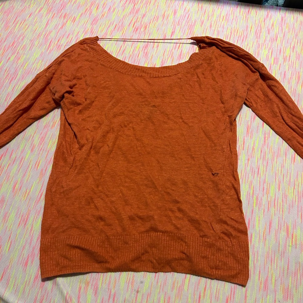 Orange Cut Out Sweater